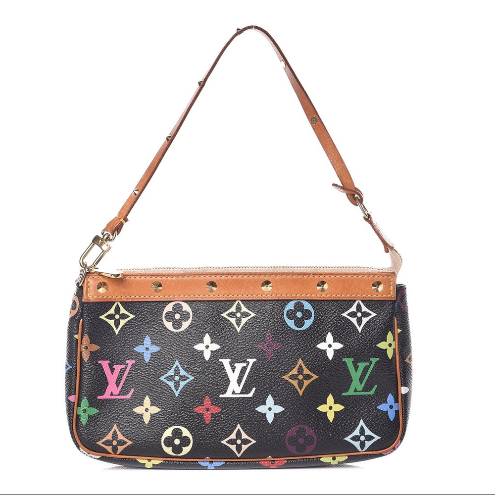 LOUIS VUITTON Multicolor black monogram purse